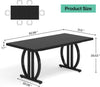 Black Modern Dining Table For Four To Six Rectangular