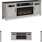 Darborn 88 Inch TV Stand Light Gray Dark Brown Electric Fire place-4