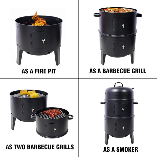 16 Inch Vertical Charcoal Smoker Grill Thermometer