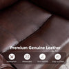 Genuine Leather Manual Overstuffed Loveseat Recliner Brown