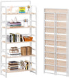 Natural White Five Tier Freestanding Storage Bookcase