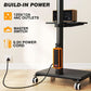 Black Rolling TV Stand With Integrated Storage Shelving
