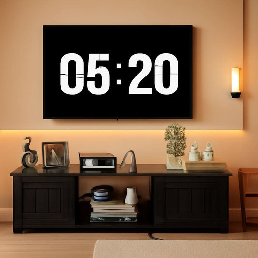 Black Floating TV Stand With Integrated Power Outlet USB
