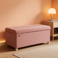 Jelly Pink Velvet Storage Ottoman Bench 15x30 Inches