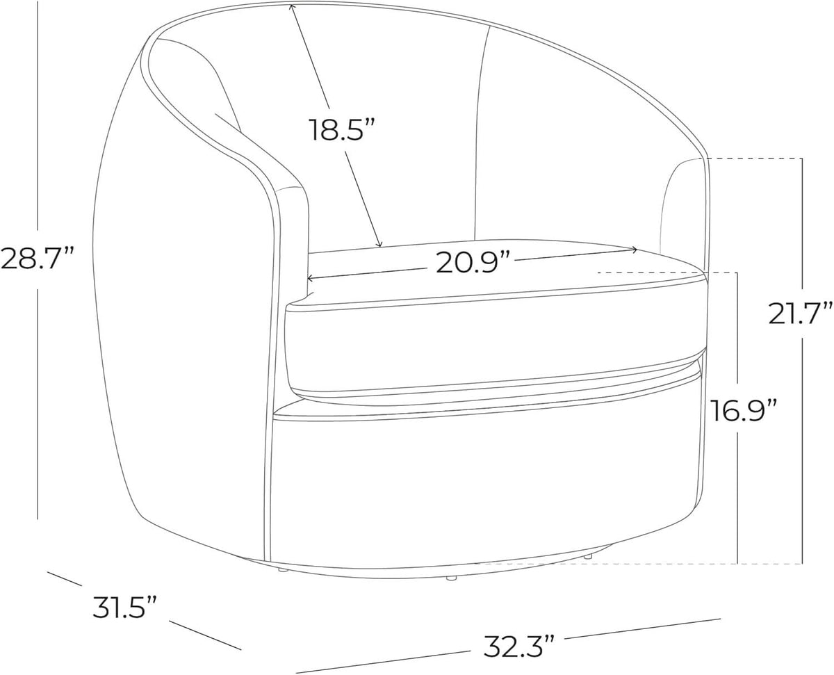 Swivel Barrel Chair Cream Upholstered Fully Assembled