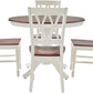 Round Dining Table Set Distressed White Five Piece Set