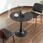 31.5 Inch Round Tulip Dining Table With Black Pedestal Base