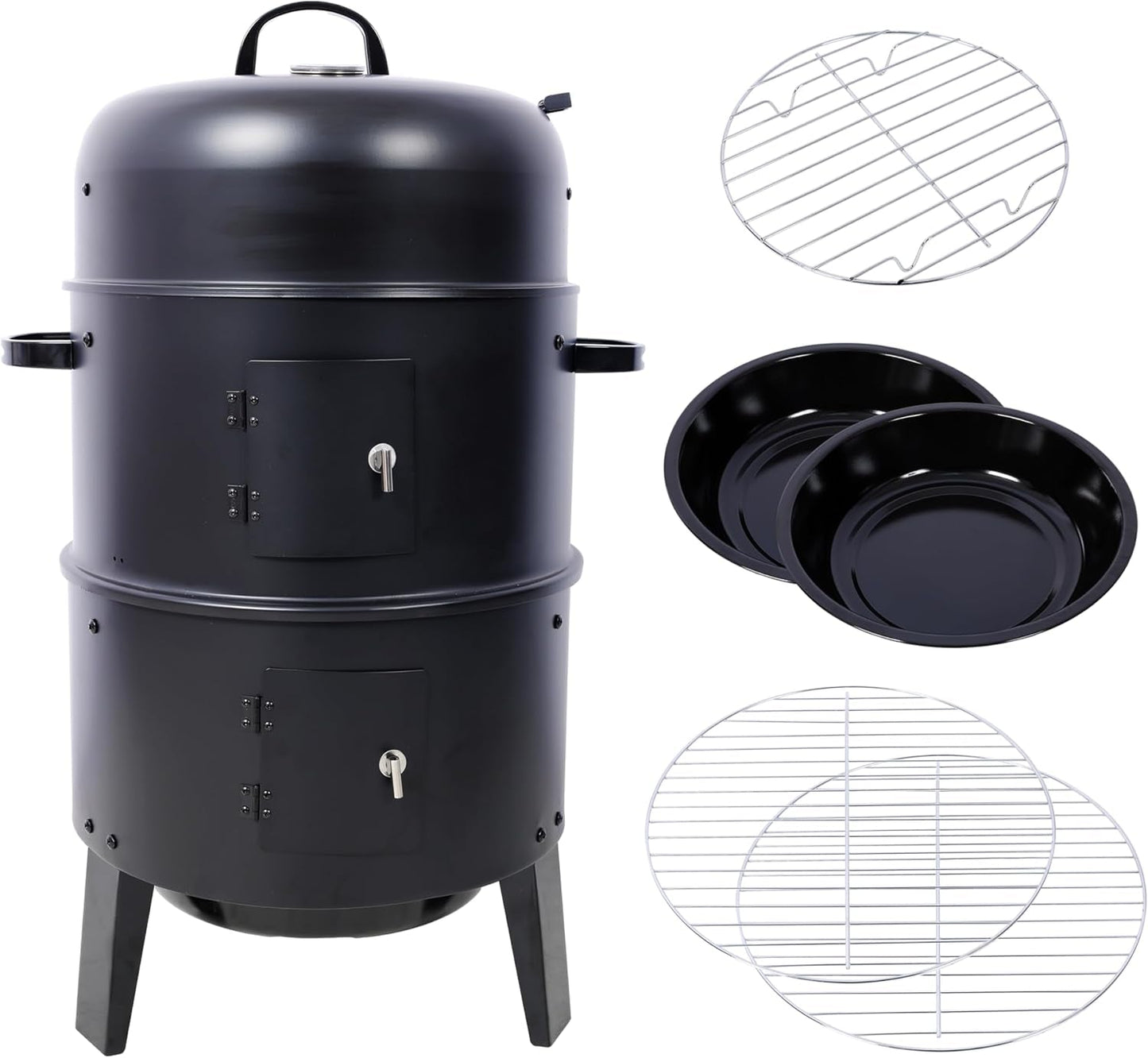 16 Inch Vertical Charcoal Smoker Grill Thermometer