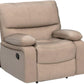 Taupe Microfiber Reclining Sofa Set for Living Room