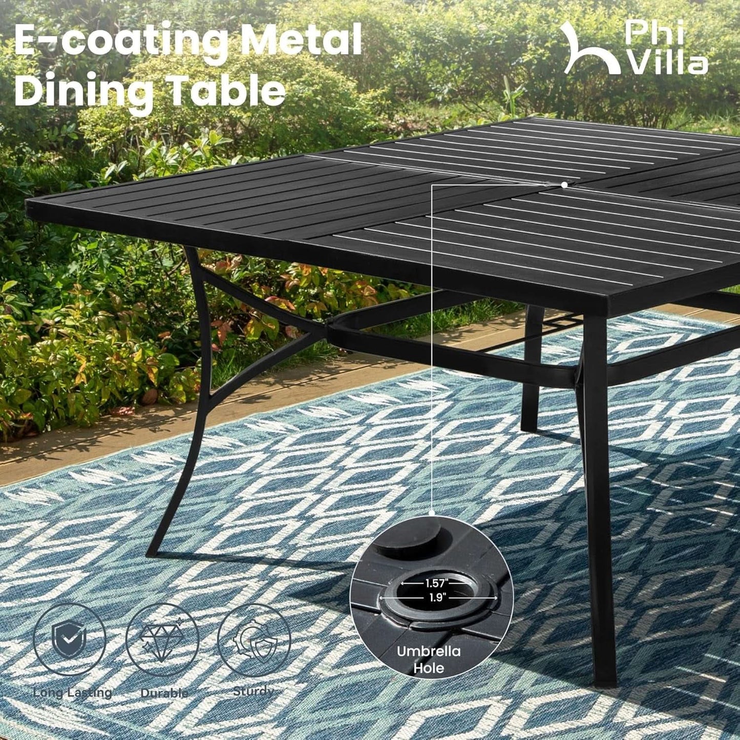 9 Piece Outdoor Dining Set Blue Patio Table With Chairs