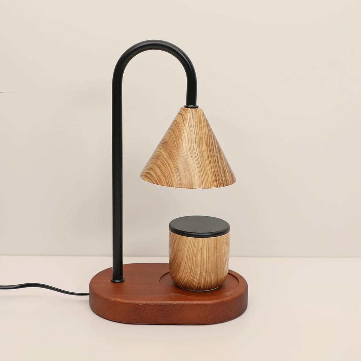 Candle Warmer Lamp Wood Grain Dimmable Wax Melt Warmer-4