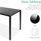 Glass Top Dining Table Set With Steel Frame Leather Chairs