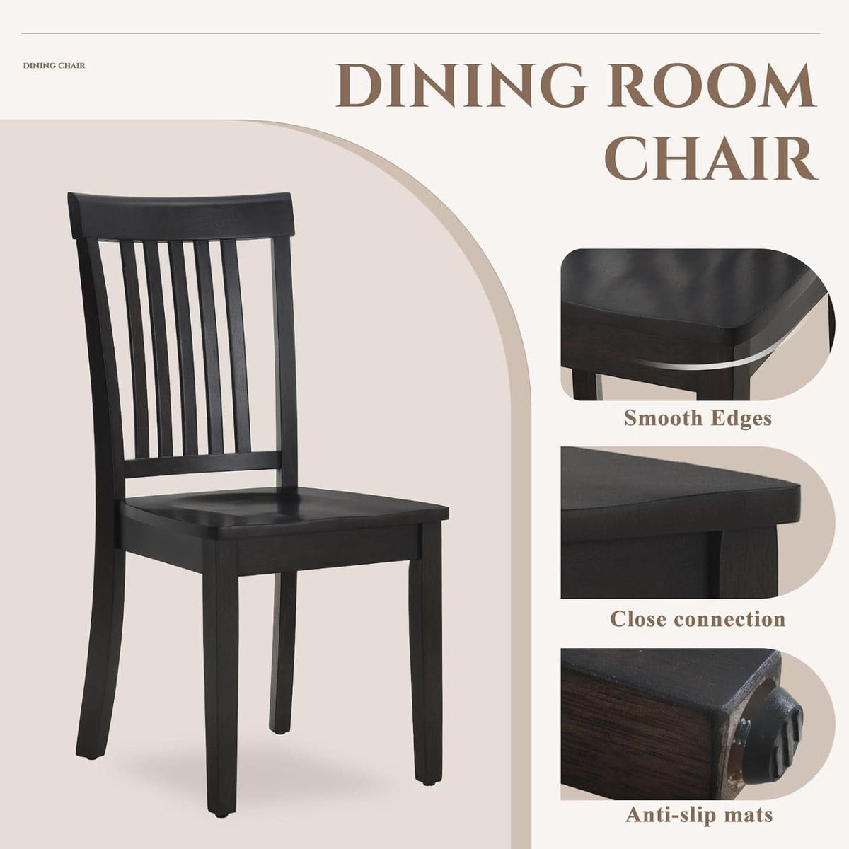 Wooden Windsor Dining Chairs Set Of 6 Dark Brown With Spindle Back