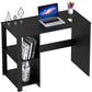 Espresso Finish Home Office Desk With Open Shelves