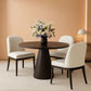 Beige Upholstered Dining Chairs Featuring Wood Frame