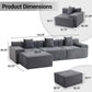 119 Inch Greyish Contemporary Modular Sectional Sofa