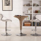 White Cushioned Leatherette Barstool Set Of 2 Adjustable Height Swivel