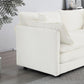 White Chenille Two Seater Upholstered Cozy Loveseat