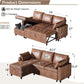 Brown Leather Sleeper Sofa Bed With Storage