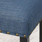 Biony Blue Fabric Dining Chair Set of 2 With Nailhead Trim