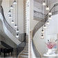 8 Lights Crystal Pendant Light Ceiling Chandelier Black