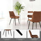 Brown Polyurethane Leather Dining Chairs Quadruple Set