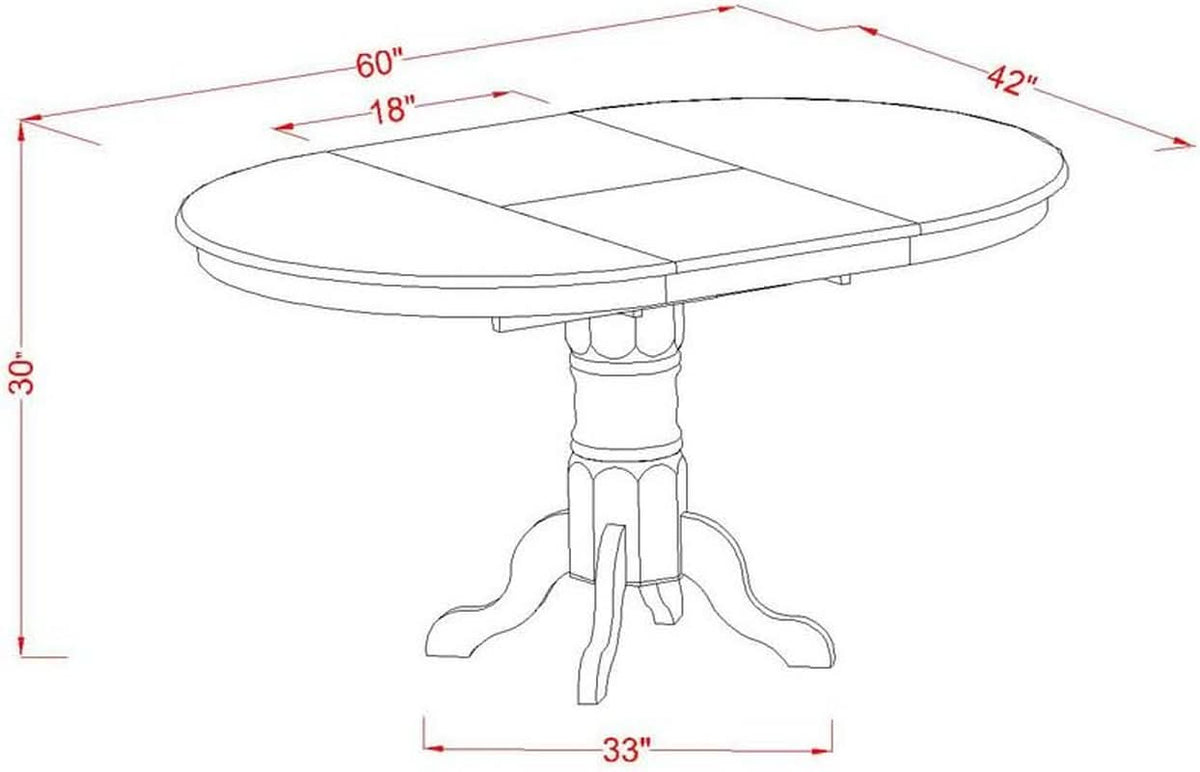 Oval Solid Wood Dining Table With Butterfly Leaf Espresso