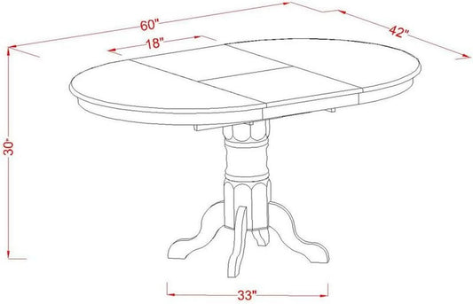 Oval Solid Wood Dining Table With Butterfly Leaf Espresso