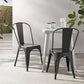 Matte Black Metal Dining Chairs Stackable Everyday