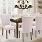 Parsons Dining Chairs Beige Upholstered Nailhead Set of 4