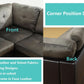 Taupe 105 Inch L Shaped Sectional Sofa With Storage Ottoman
