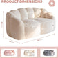 Beige Floral Shaped Bean Bag Sofa For Adults Living Room