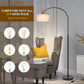 Matte Black Arc Floor Lamp With Adjustable Shade Living Room-3