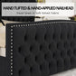 Queen Size Platform Bed Frame With Nailhead Trim Deluxe