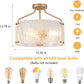 Gold 16Inch Semi Flush Ceiling Light Fixture Radiant