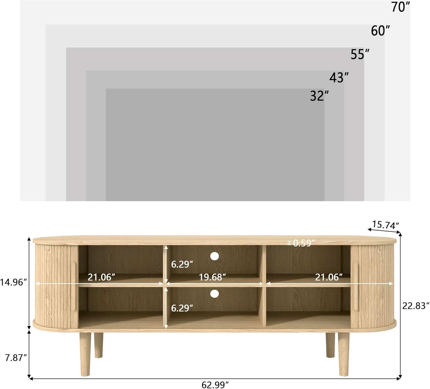 62 Inch TV Stand Entertainment Center With Sliding Door-1