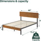 Full Size Platform Bed Frame Sustainable Bamboo Slats