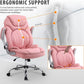 Pink Ergonomic Office Chair With Adjustable Lumbar Support