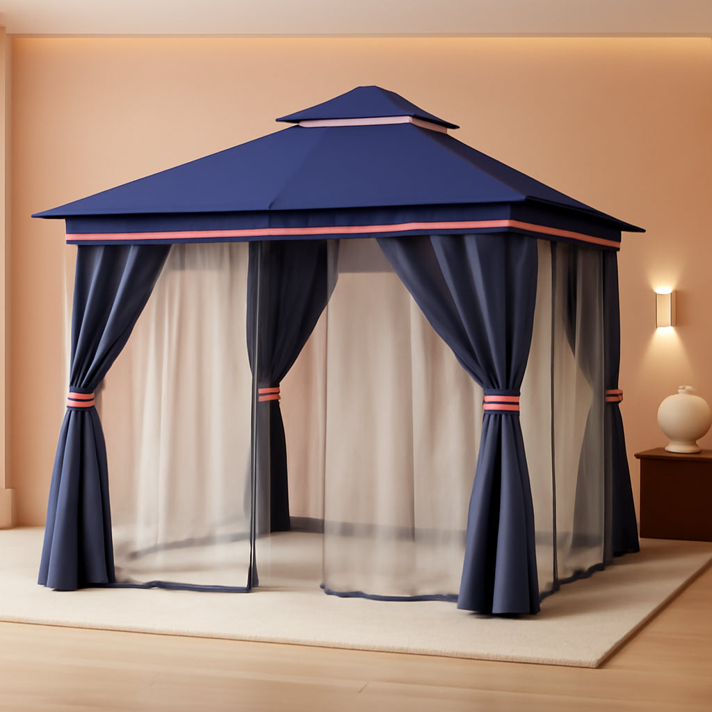 Classic Blue 10x10 Outdoor Weatherproof Patio Gazebo