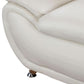 Leather 3 Piece Living Room Set Cream White With 3 Seater Sofa Loveseat And Armchair