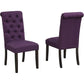 Purple Tufted Dining Chairs Set Of 2 For Dining Room