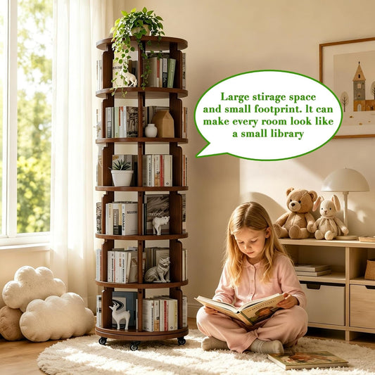Contemporary Decorative Six Tier Walnut Bookcase