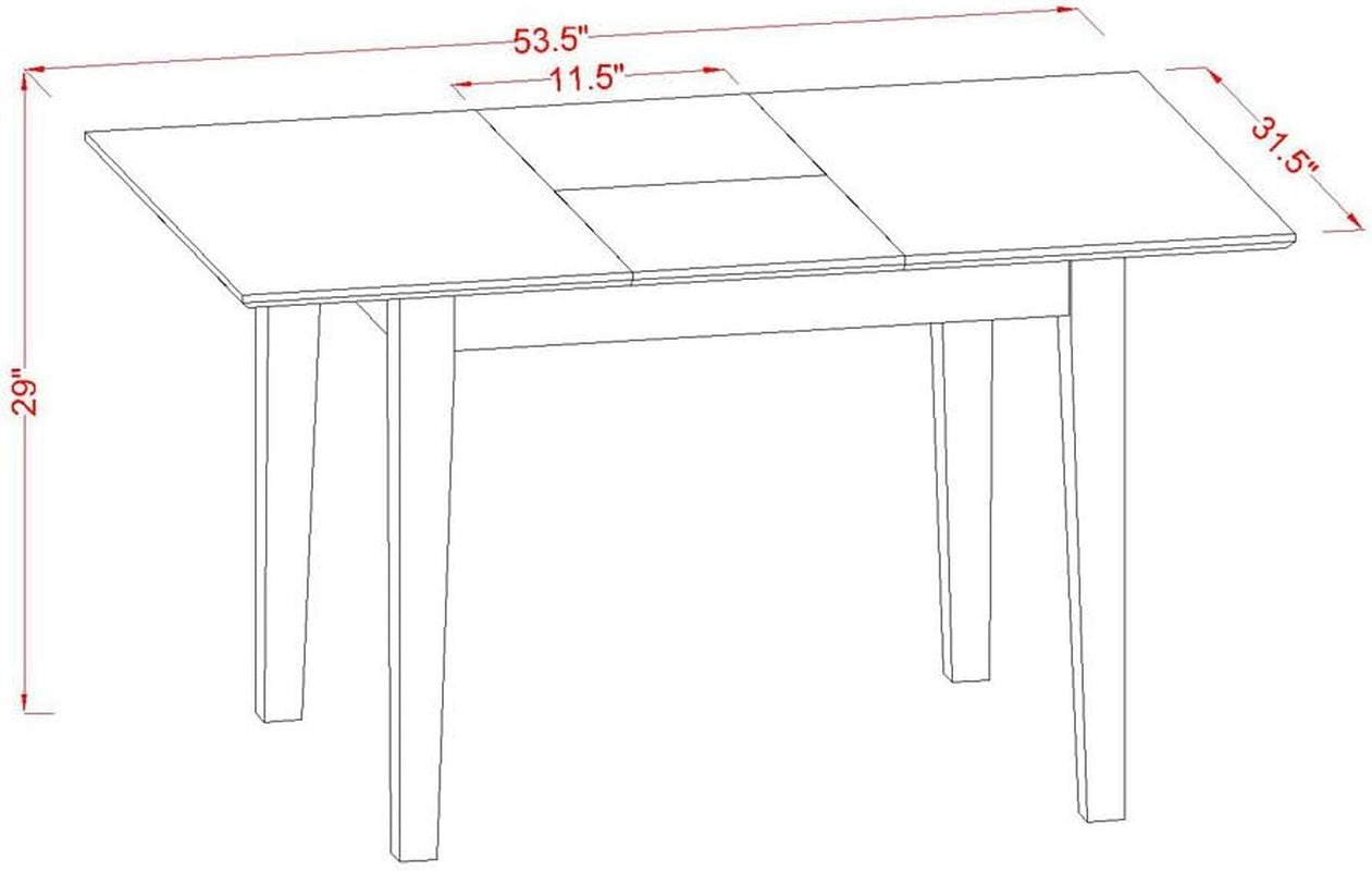 Mahogany Rectangle Dining Table Butterfly Leaf 32X54