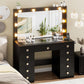 42-Inch Vanity Table Featuring Ultra LED Lighting Black