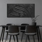 Midnight Black Handcrafted Abstract Canvas Painting 20x40