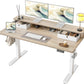 Maple 55x24 Electric Height Adjustable Desk Drawers