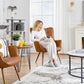 Leather Accent Chair Camel With Metal Legs Living Room