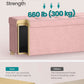 Jelly Pink Velvet Storage Ottoman Bench 15x30 Inches