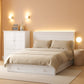 White Queen Murphy Bed Cabinet With USB Charging Module