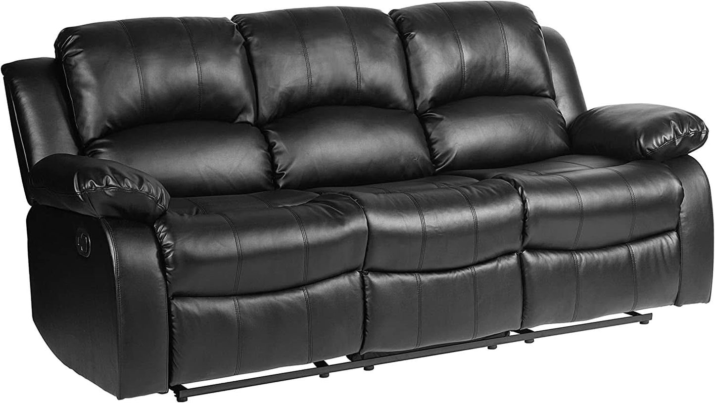 Humphreys Double Reclining Loveseat Black Faux Leather